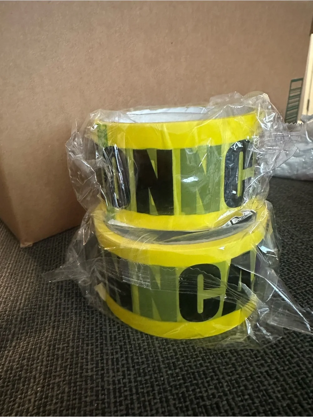 Yellow CAUTION Party Tape - Premium Safety Barrier Black Lettering (2x Available